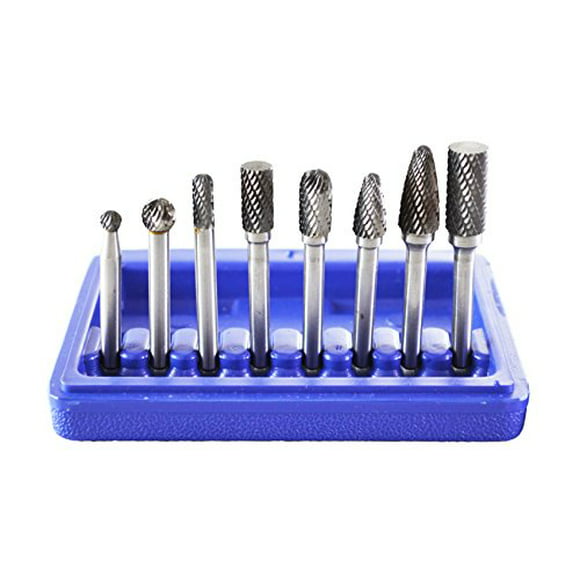 1/4" 90 degree Angle,Straight Die Grinder & 8pcs Carbide Rotary Burrs Astro